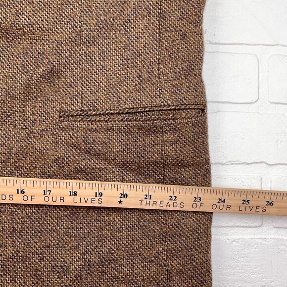 Hickey Freeman Blazer Men 44L Brown Multi Bespoke Canterbury Lambswool USA VTG - Picture 10 of 14